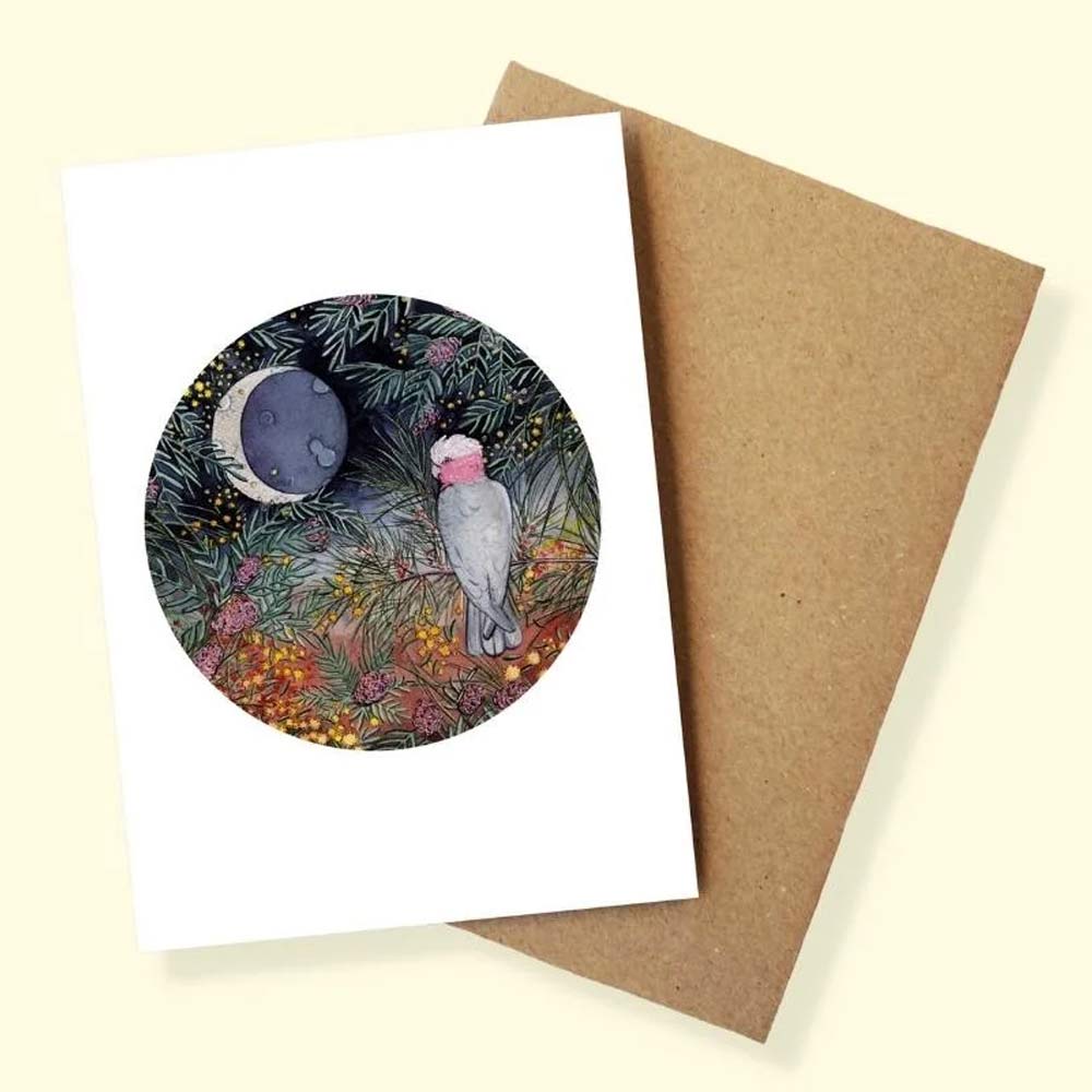 Ingrid Bartkowiak Art Card - Galah at Twilight
