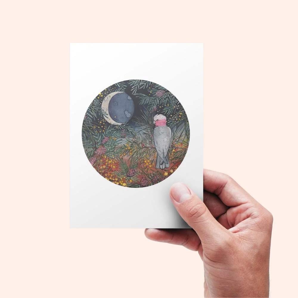 Ingrid Bartkowiak Art Card - Galah at Twilight