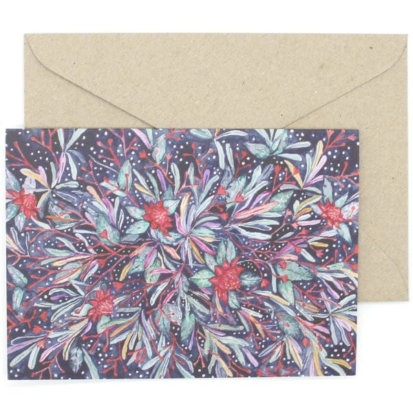 Ingrid Bartkowiak Art Watercolour Card - Waratah & Banksia