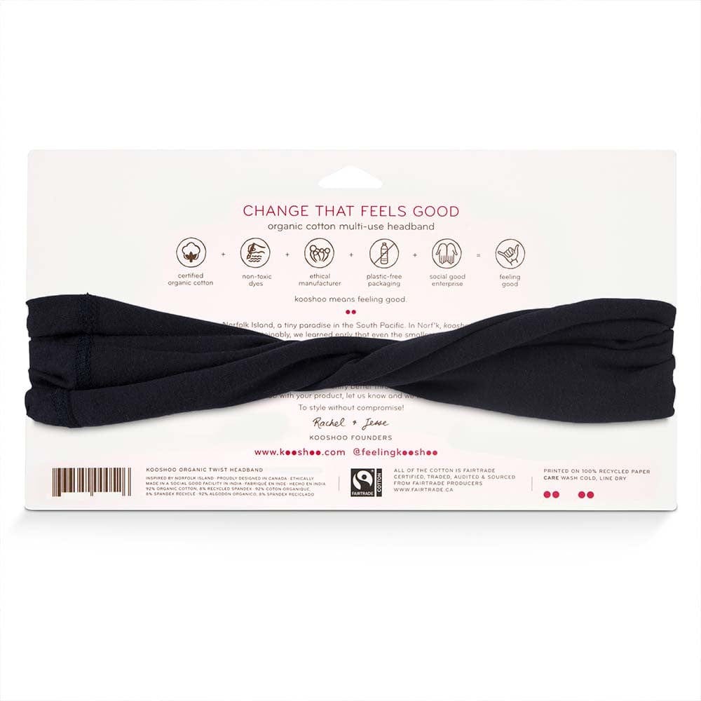 Kooshoo Organic Twist Headband - Raven Black