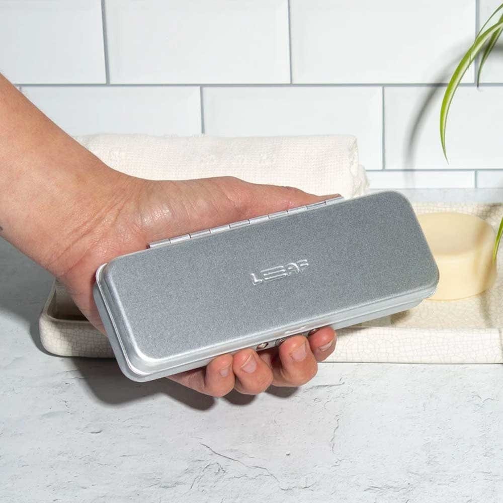 Leaf Shave Razor Travel Case - The Leaf Silver/Neutral