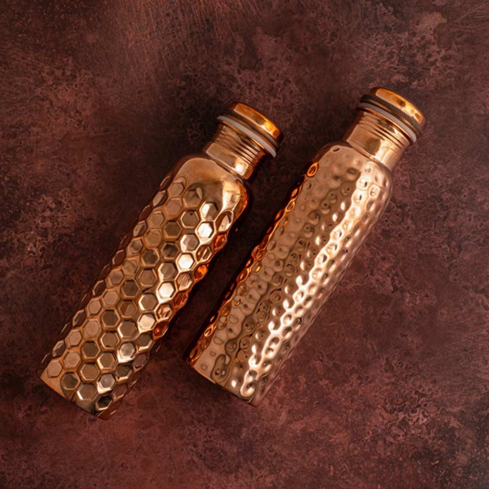 Let's Go Nature'al Copper Water Bottle 950ml - Traditional Hammered