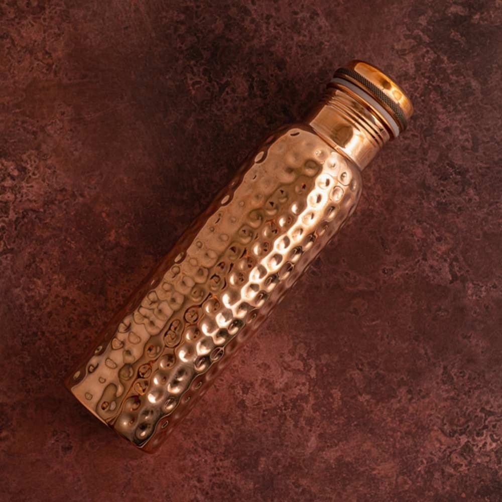 Let's Go Nature'al Copper Water Bottle 950ml - Traditional Hammered