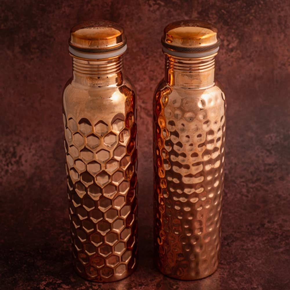 Let's Go Nature'al Copper Water Bottle 950ml - Traditional Hammered