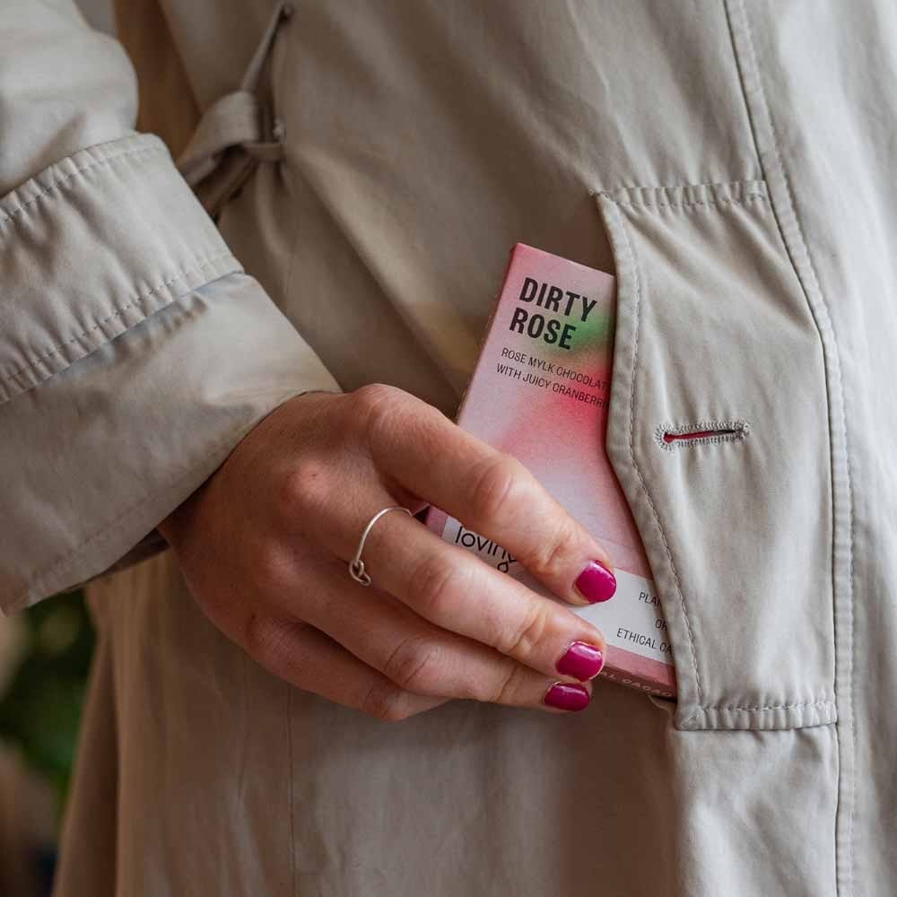 Loving Earth Pocket 45's Vegan Chocolate 45g - Dirty Rose