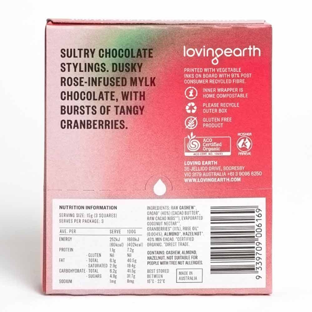 Loving Earth Pocket 45's Vegan Chocolate 45g - Dirty Rose