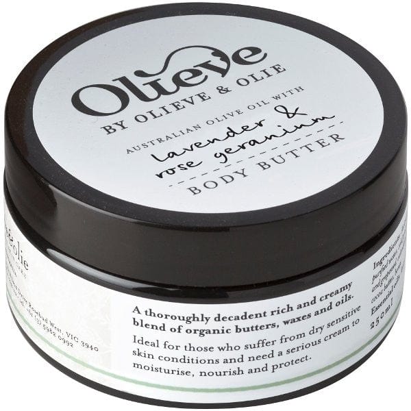 Olieve body butter - lavender & rose geranium 250ml