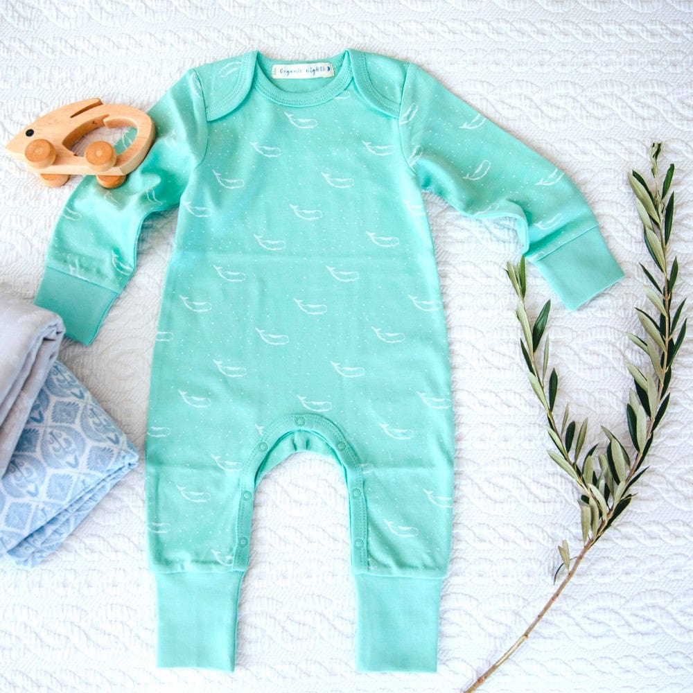 Organic Nights Baby Sleepsuit - Lichen Green