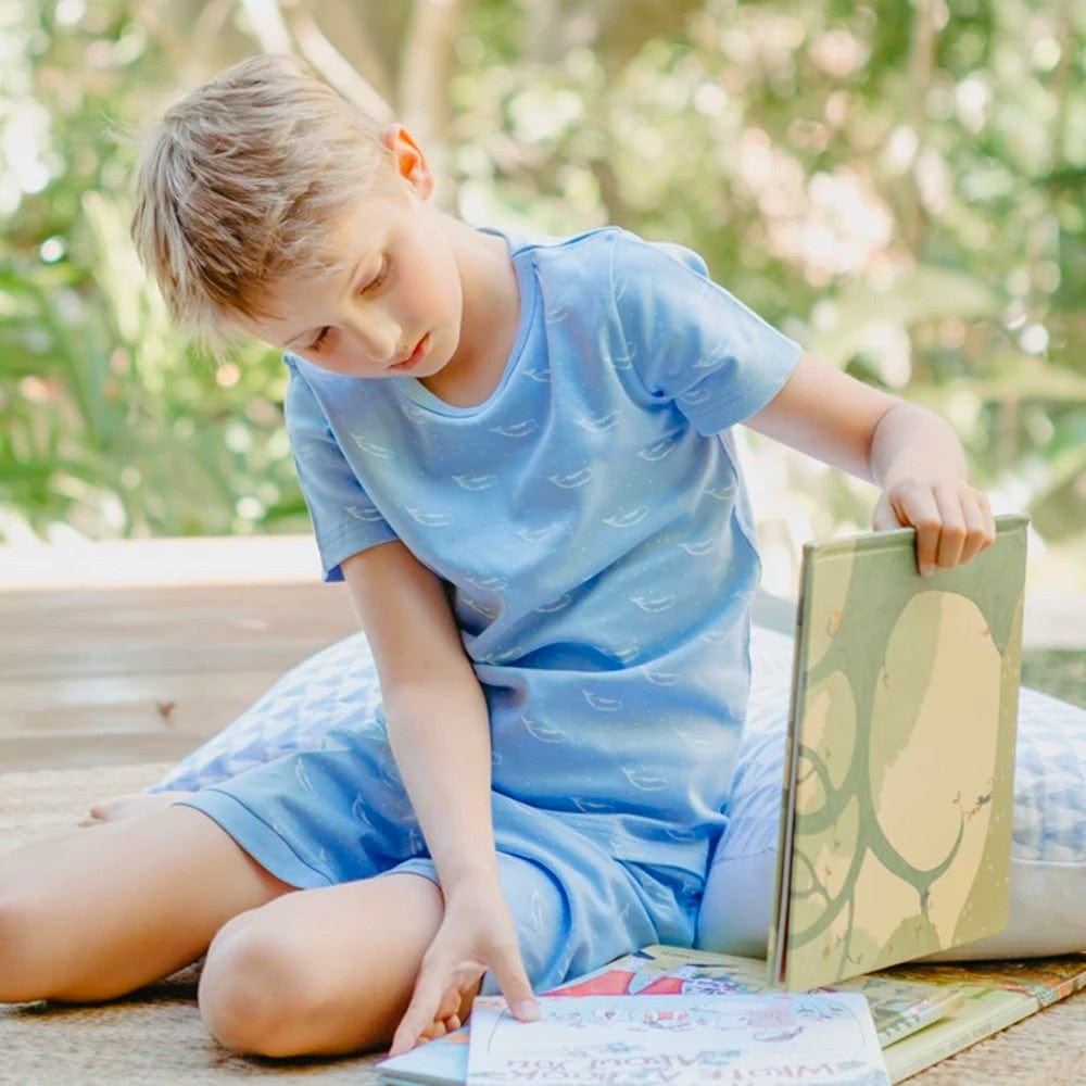 Organic Nights Childrens Short Pyjama Set - Tiny Whales