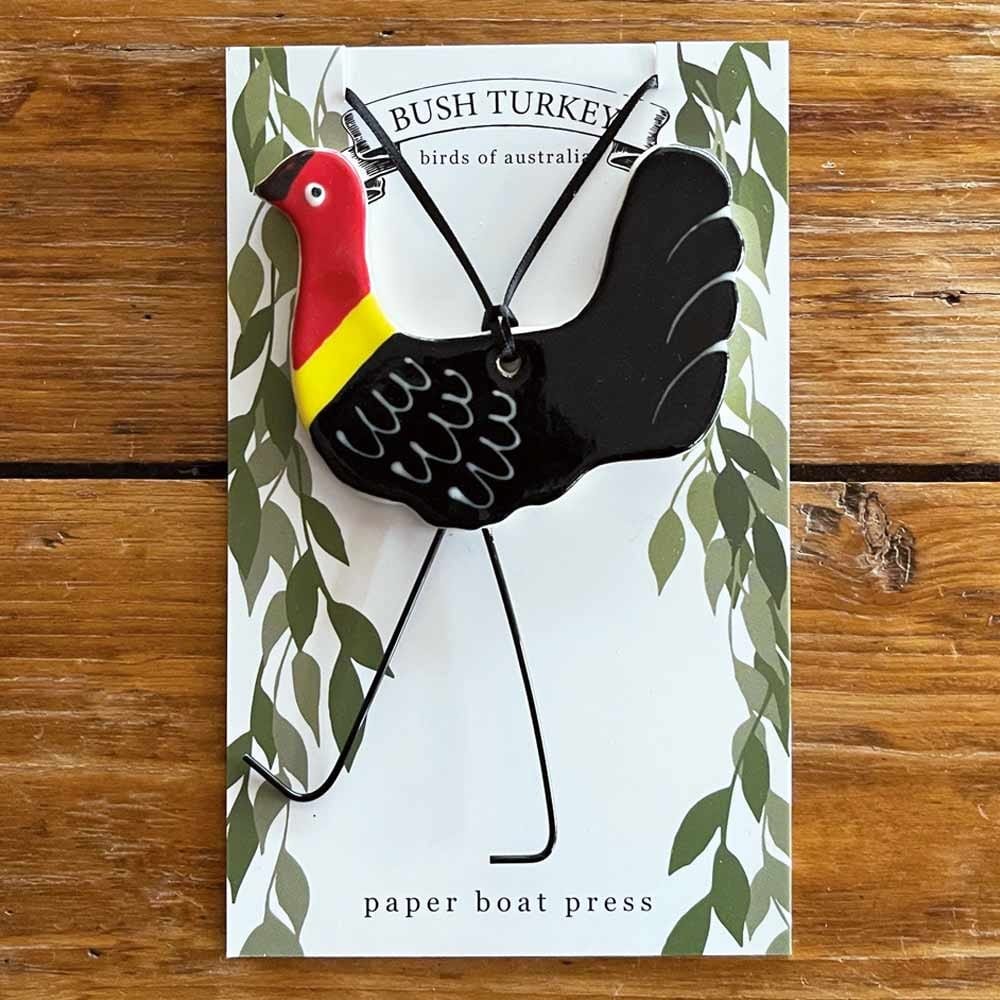 Paper Boat Press Ceramic Magnet - Bush Turkey