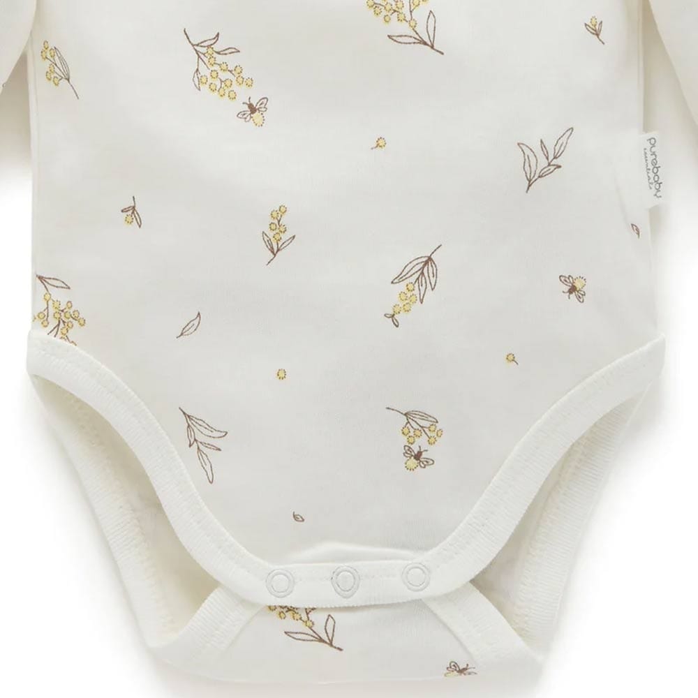 Purebaby Bodysuit 2 Pack - Vanilla Wattle Bee