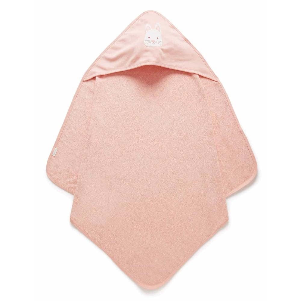 Purebaby Hooded Bunny Towel - Peach