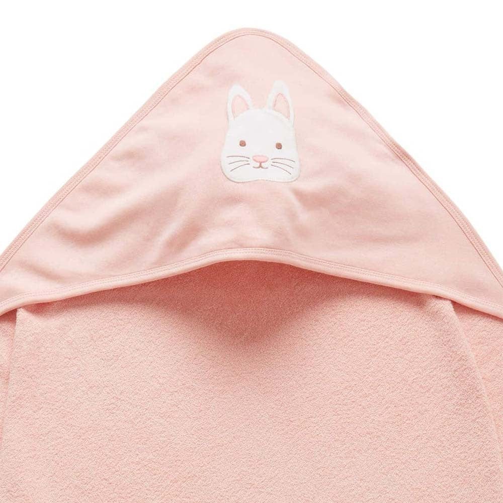 Purebaby Hooded Bunny Towel - Peach