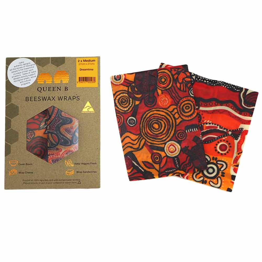 Queen B Beeswax Wraps Medium (2pk) - Dreamtime