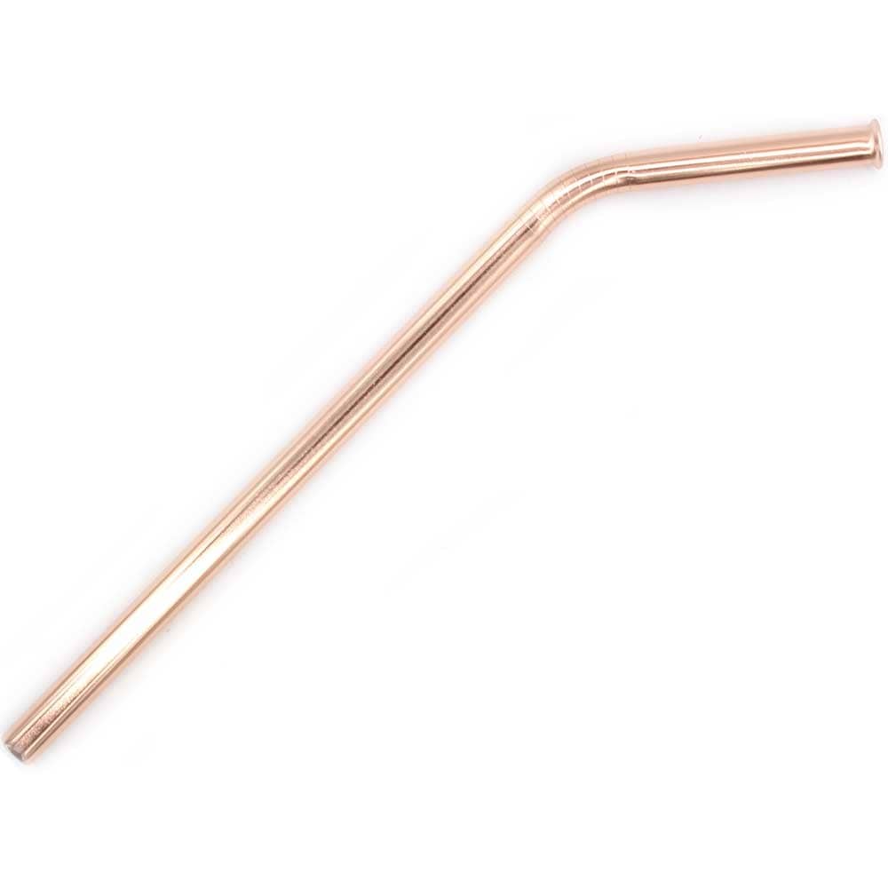 Rose Gold Stainless Steel Safety Straw 8mm - Bent