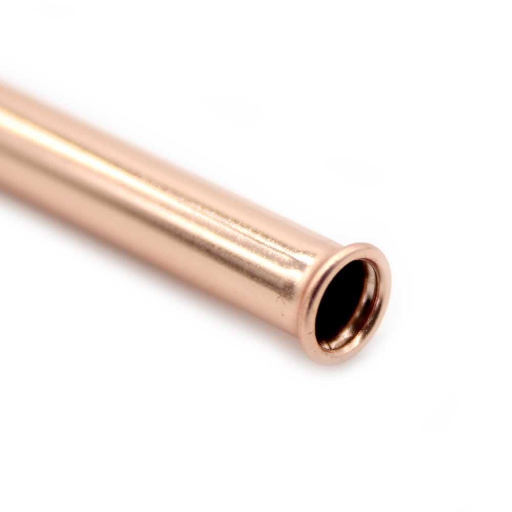 Rose Gold Stainless Steel Safety Straw 8mm - Bent