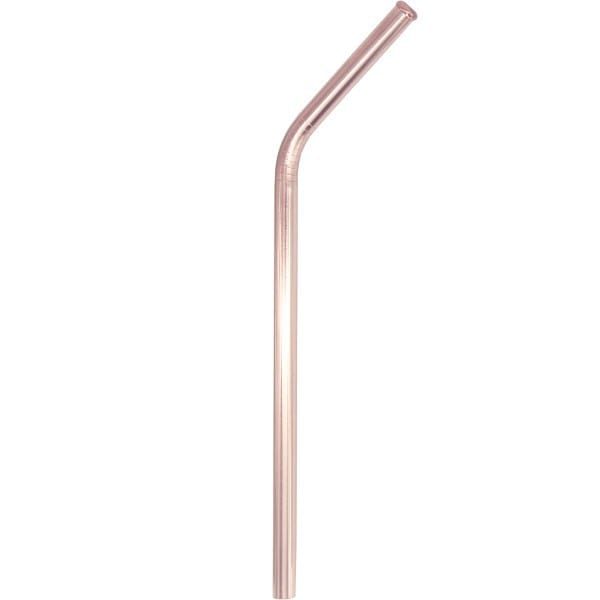 Rose Gold Stainless Steel Safety Straw 8mm - Bent