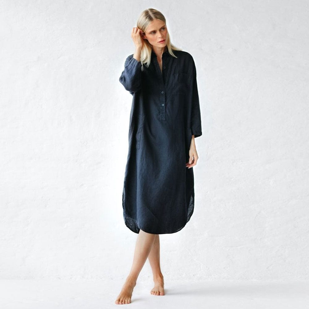 Seaside Tones Shirt Dress - Navy