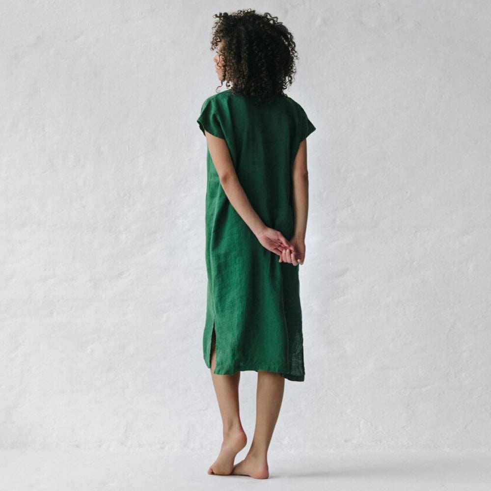 Seaside Tones V Neck Dress Green