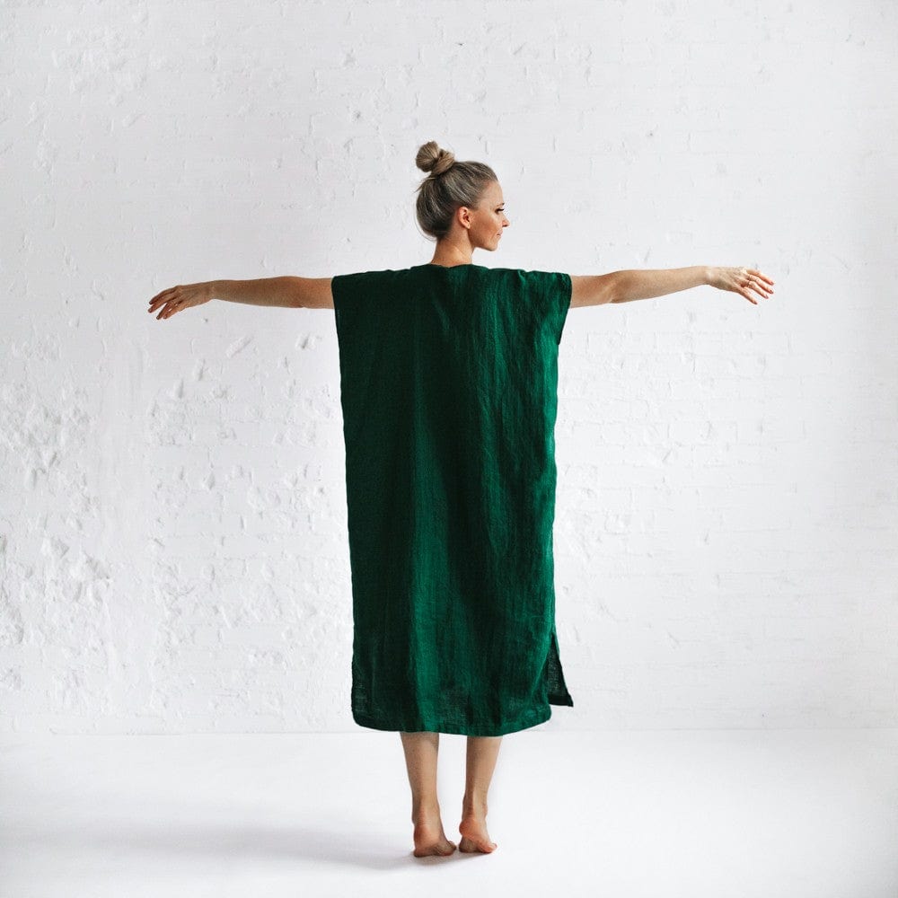 Seaside Tones V Neck Dress Green