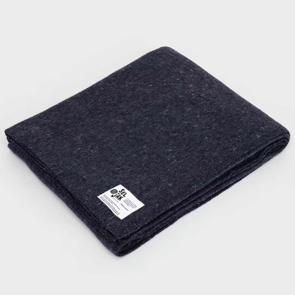 Seljak Recycled Wool Blanket - Whipstitch Indigo