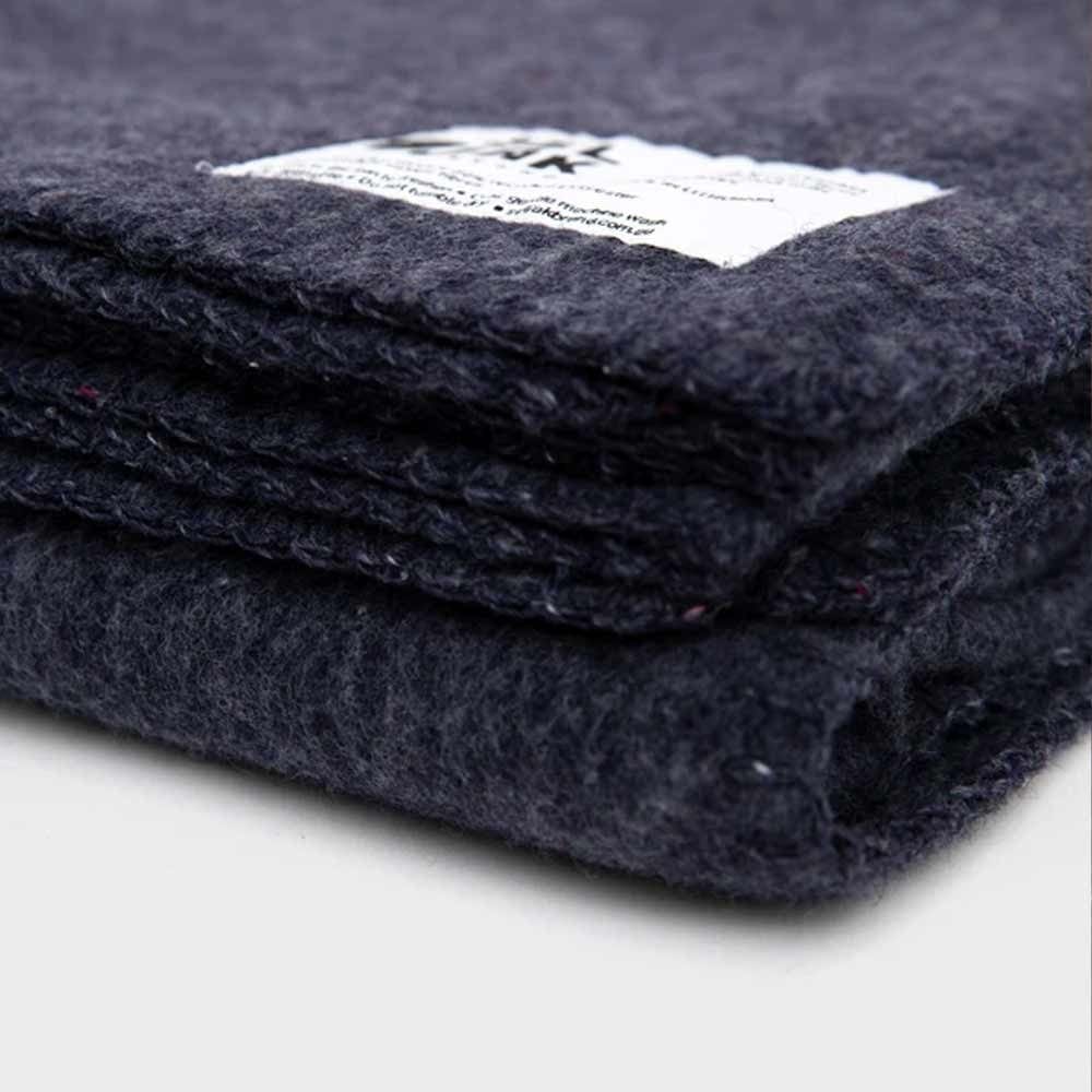 Seljak Recycled Wool Blanket - Whipstitch Indigo