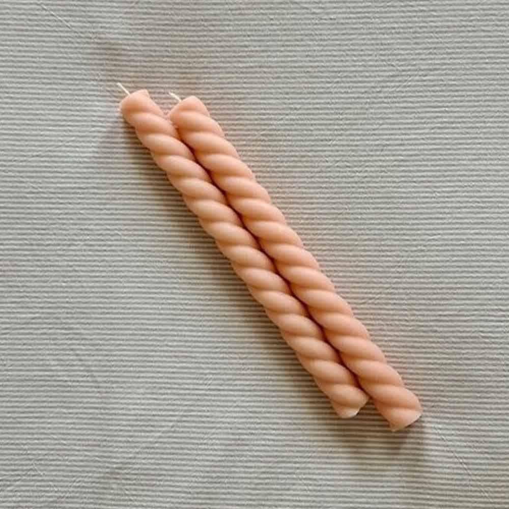 Someday Twist Candlesticks - 2 Pack Peach