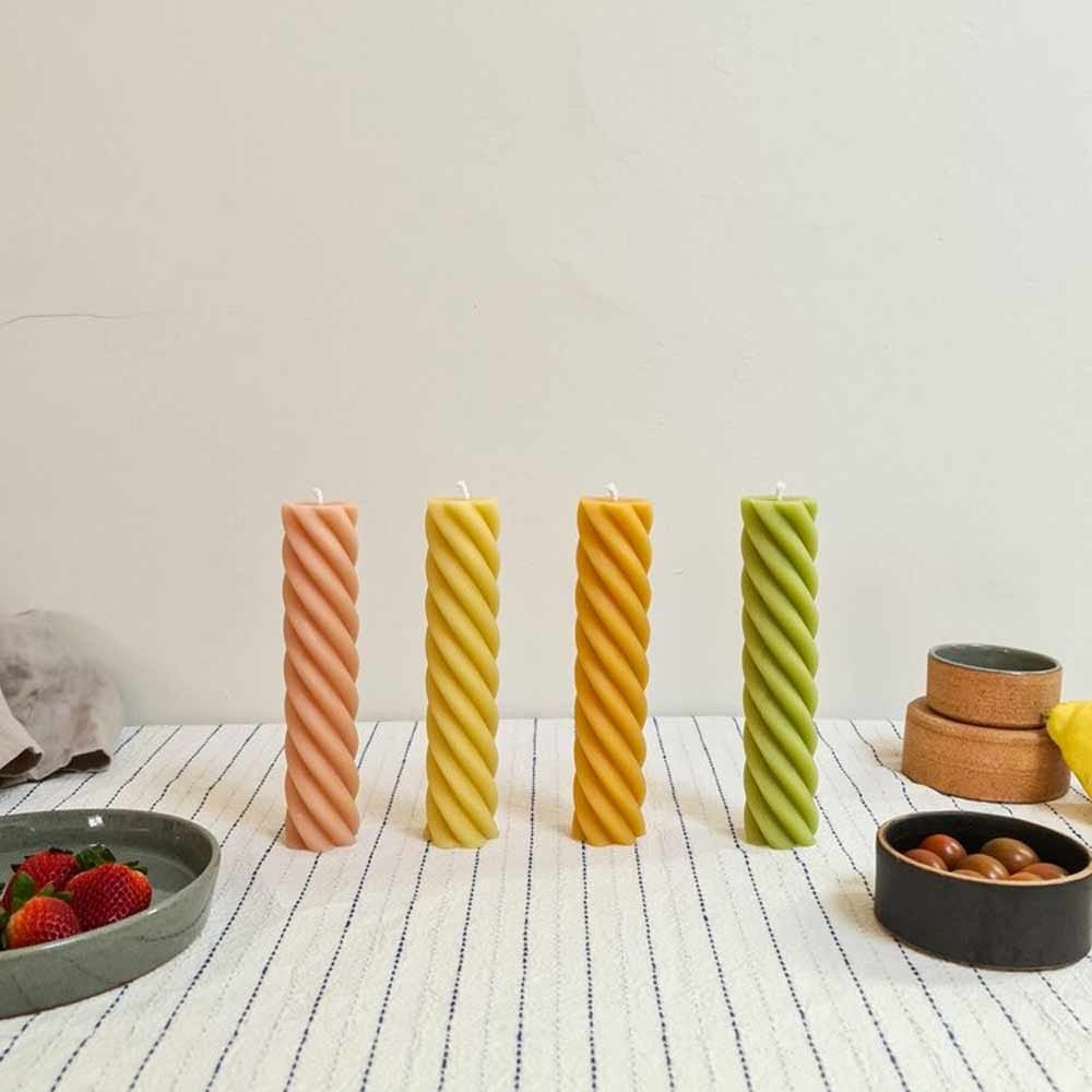 Someday Whirl Pillar Candle - Apple