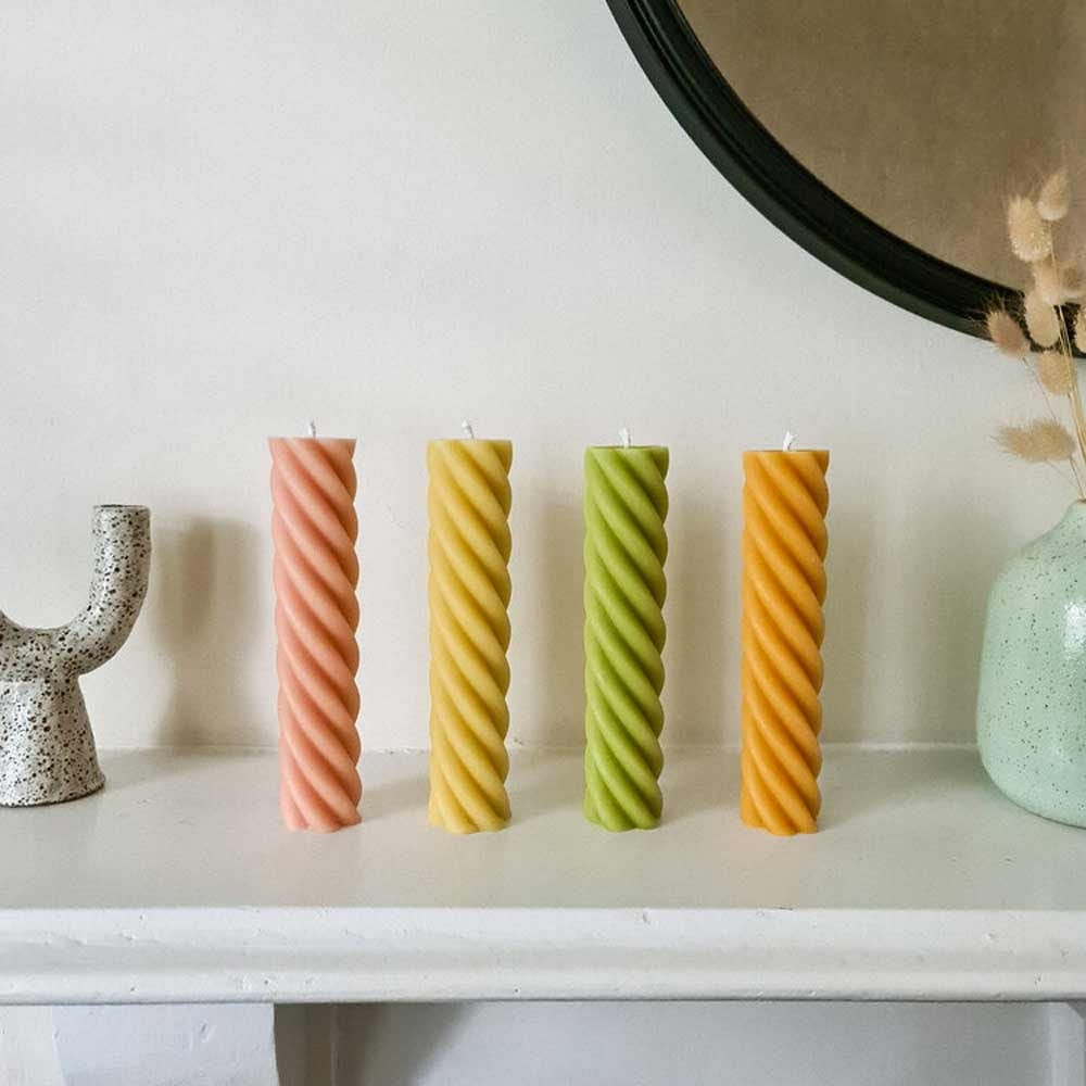 Someday Whirl Pillar Candle - Apple