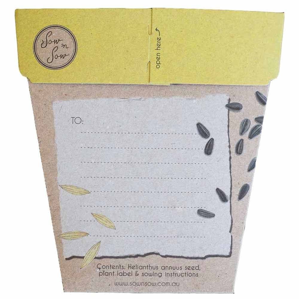 Sow 'n Sow Gift of Seeds Greeting Card - Sunflower