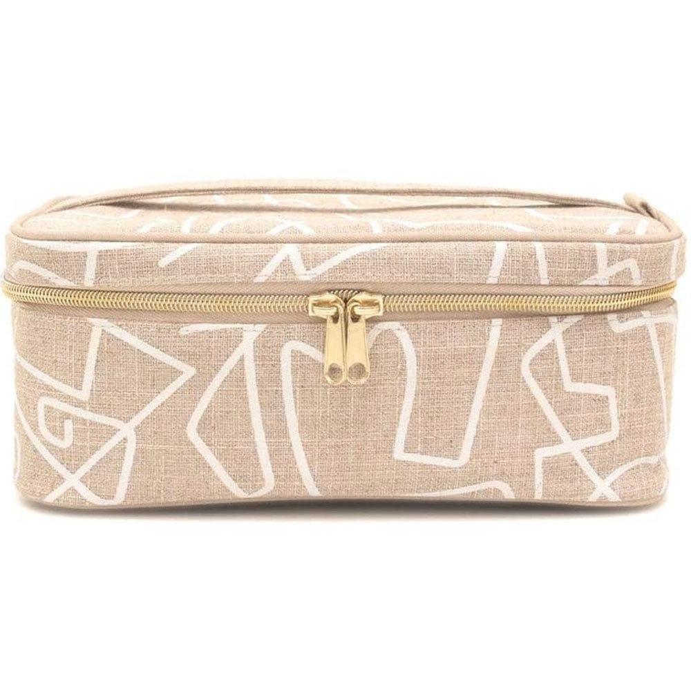 Buy SoYoung Large Raw Linen Makeup Bag Beauty Poche - Abstract