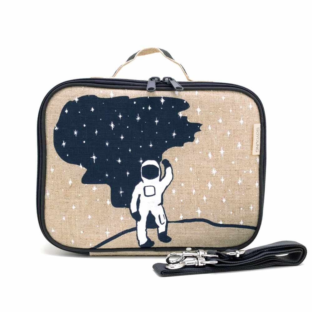 SoYoung Raw Linen Insulated Lunch Box - Spaceman