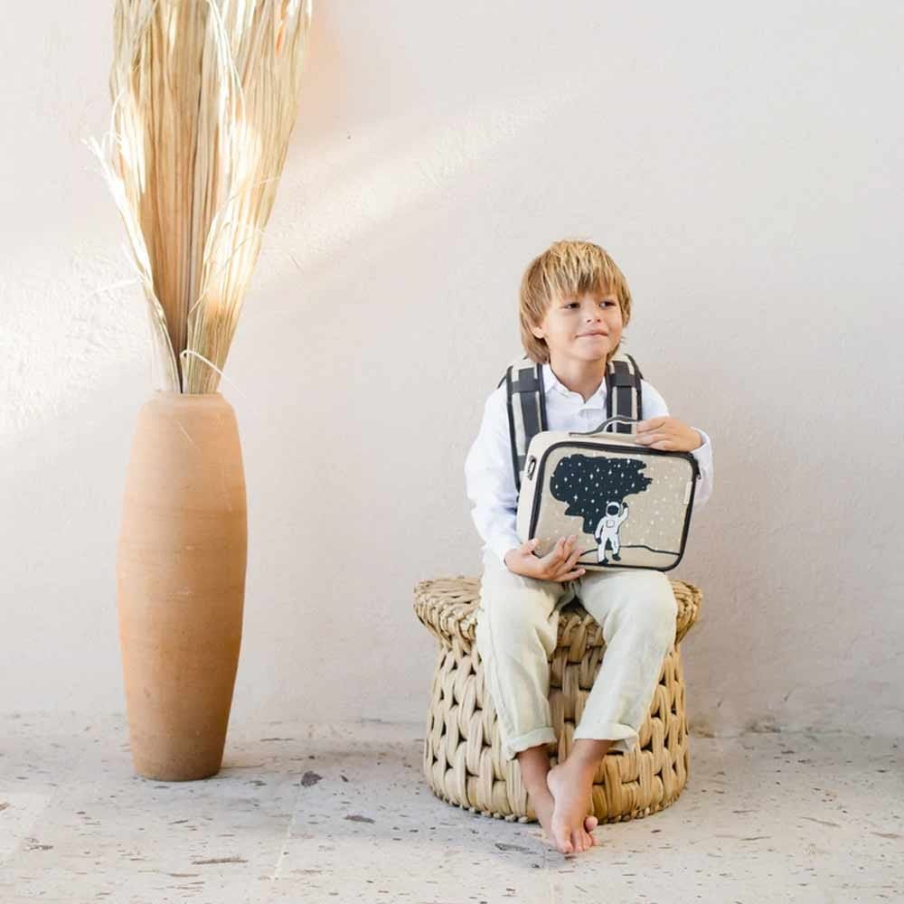 SoYoung Raw Linen Insulated Lunch Box - Spaceman