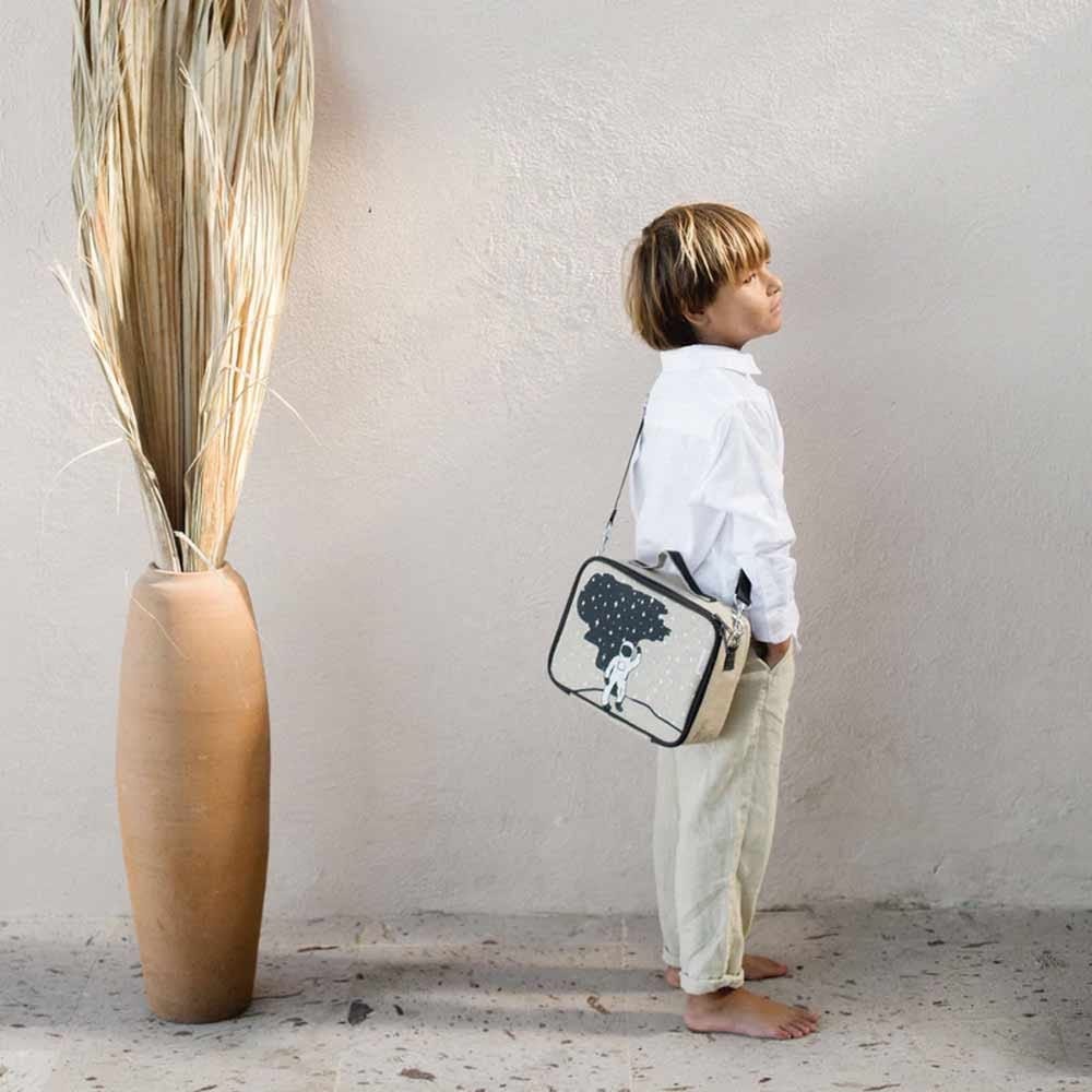SoYoung Raw Linen Insulated Lunch Box - Spaceman