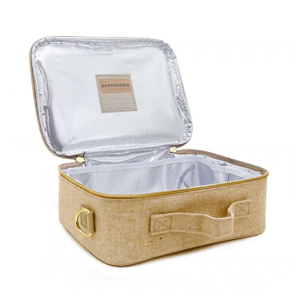 SoYoung Raw Linen Insulated Lunch Box - Sunkissed