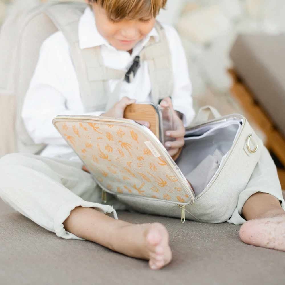 SoYoung Raw Linen Insulated Lunch Box - Sunkissed