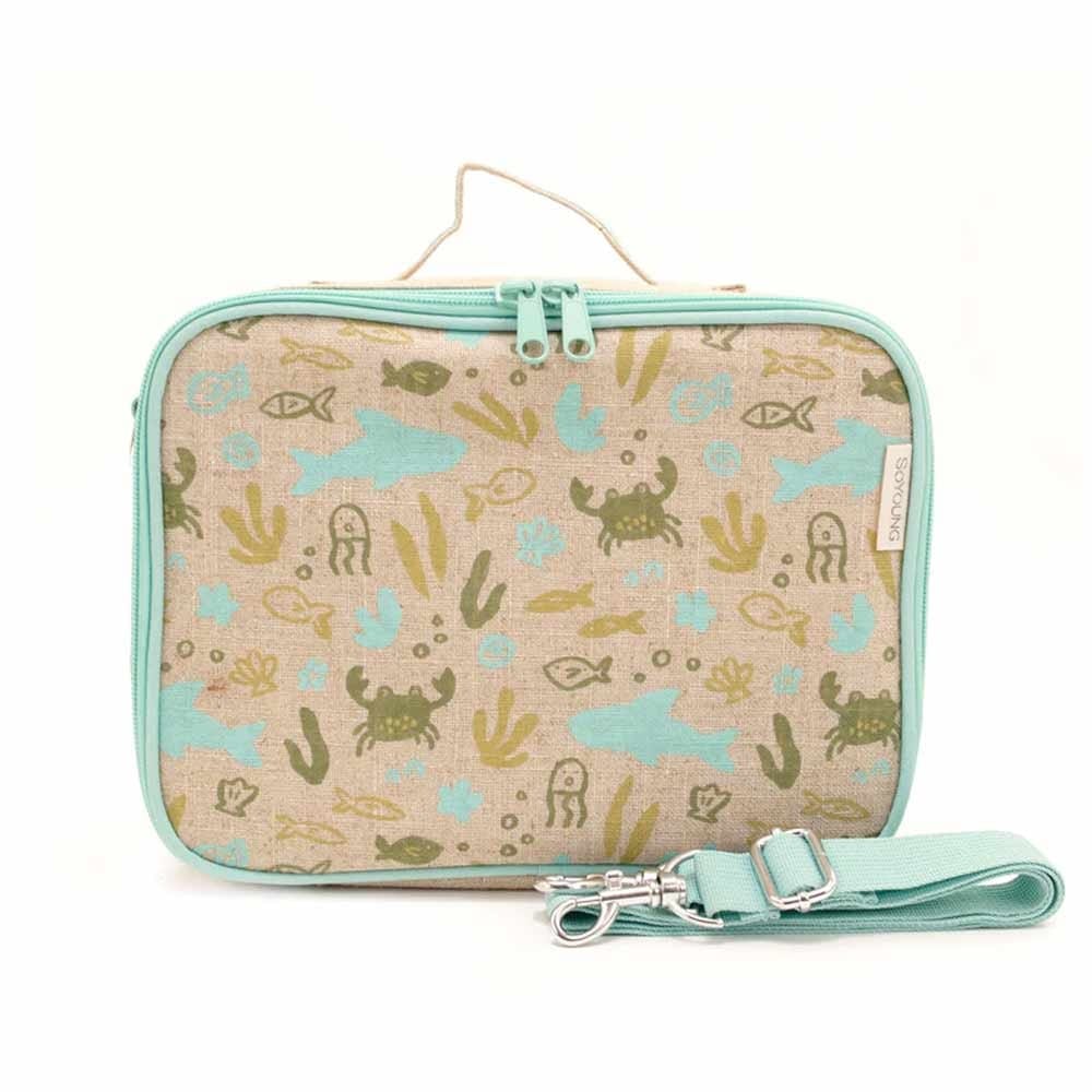SoYoung Raw Linen Insulated Lunch Box - Under the Sea
