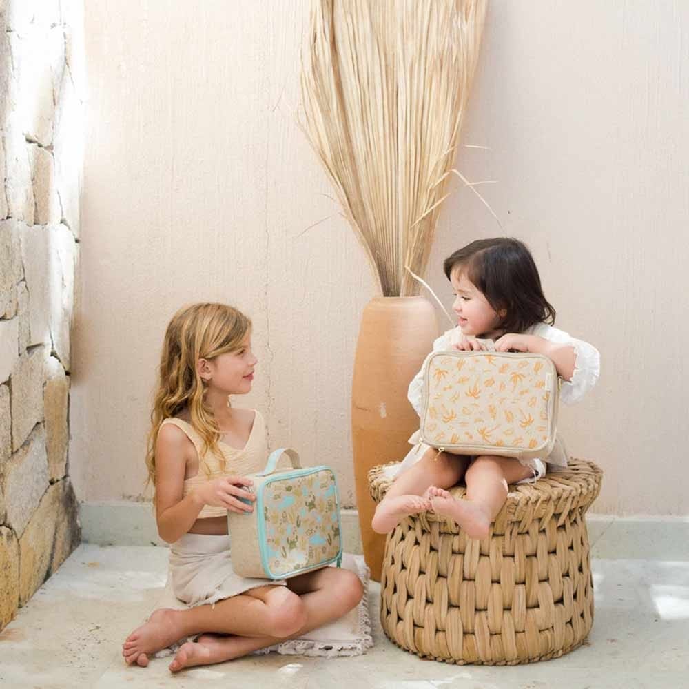 SoYoung Raw Linen Insulated Lunch Box - Under the Sea