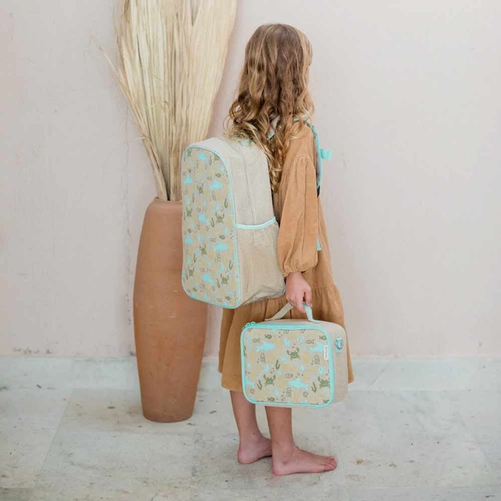 SoYoung Raw Linen Insulated Lunch Box - Under the Sea