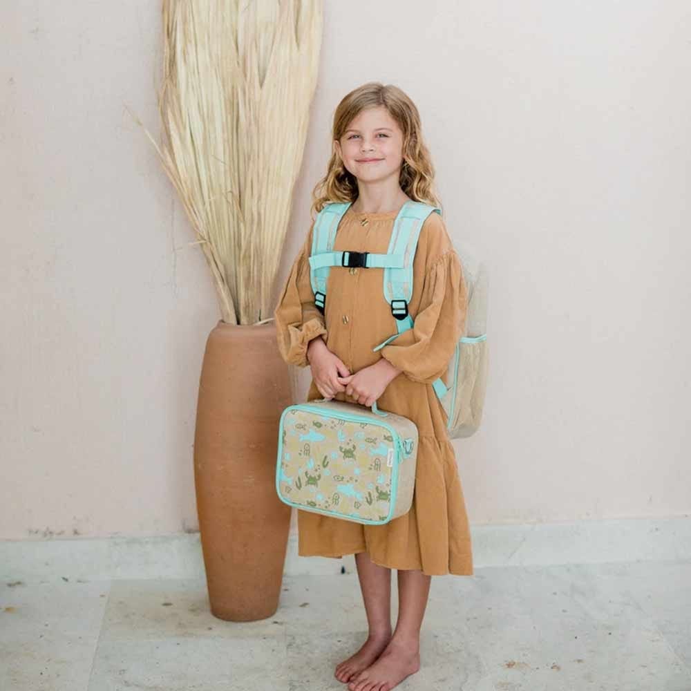 SoYoung Raw Linen Insulated Lunch Box - Under the Sea