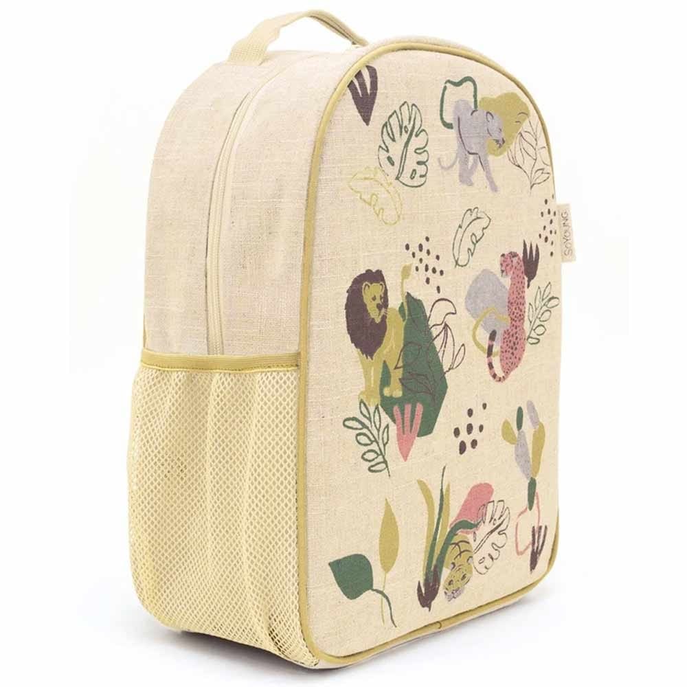 SoYoung Raw Linen Toddler Backpack - Jungle Cats