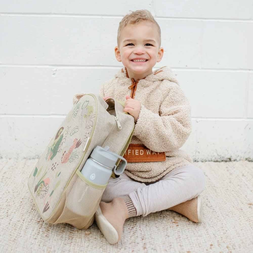 SoYoung Raw Linen Toddler Backpack - Jungle Cats