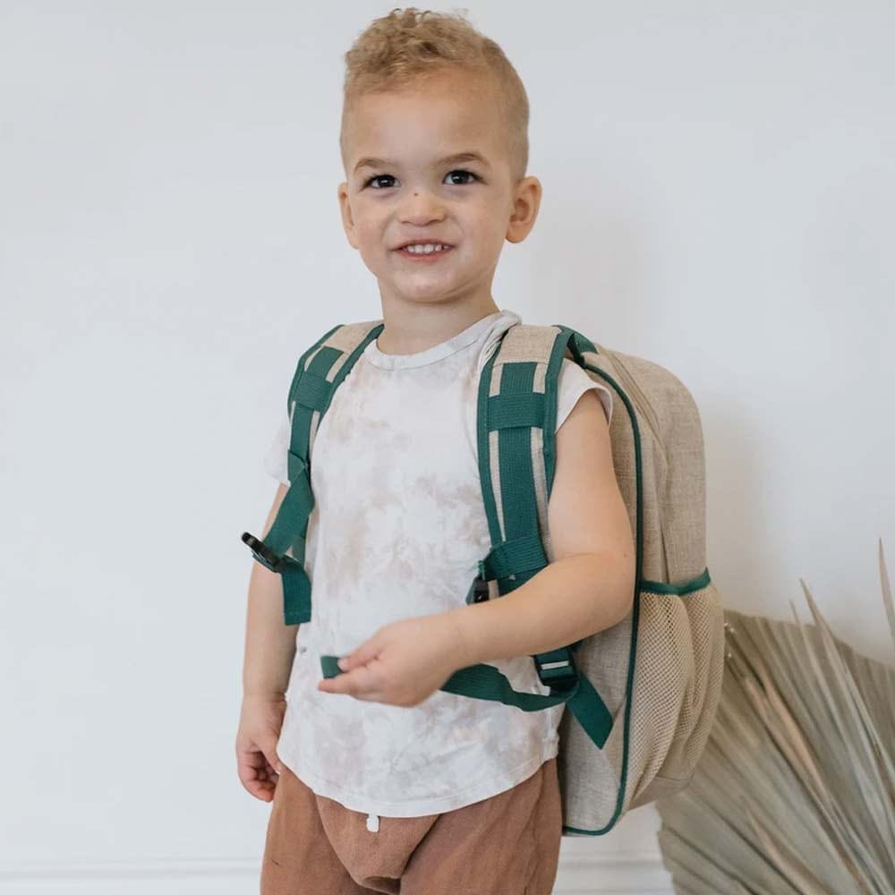 SoYoung Raw Linen Toddler Backpack - Safari Friends