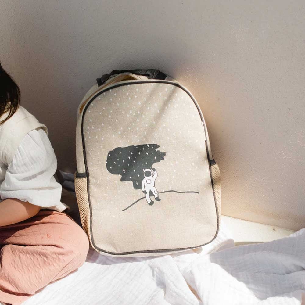 SoYoung Raw Linen Toddler Backpack - Spaceman