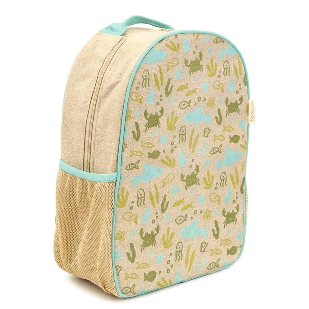 SoYoung Raw Linen Toddler Backpack - Under The Sea