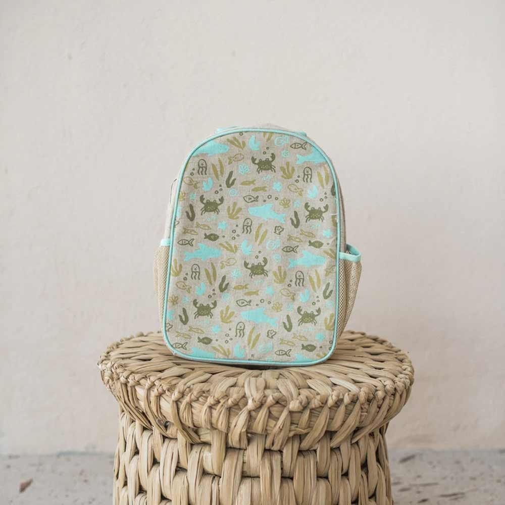 SoYoung Raw Linen Toddler Backpack - Under The Sea