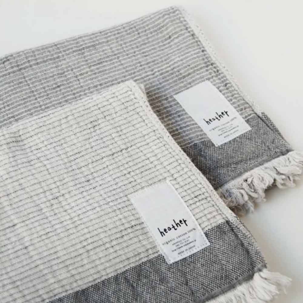 Ten i Muhou Heather Stripe Bath Towel - Beige