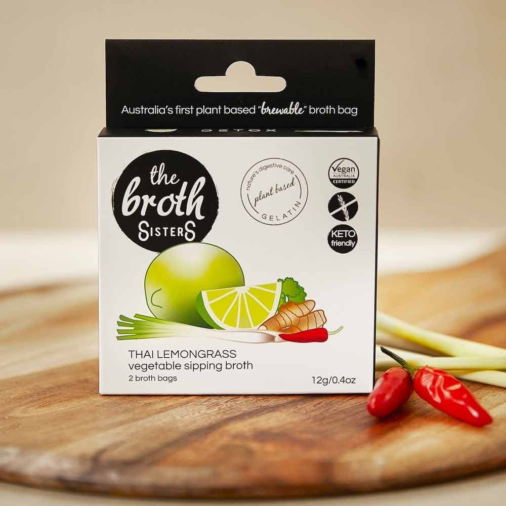 The Broth Sisters Vegetable Sipping Broth Bags 2pk - Thai Lemongrass