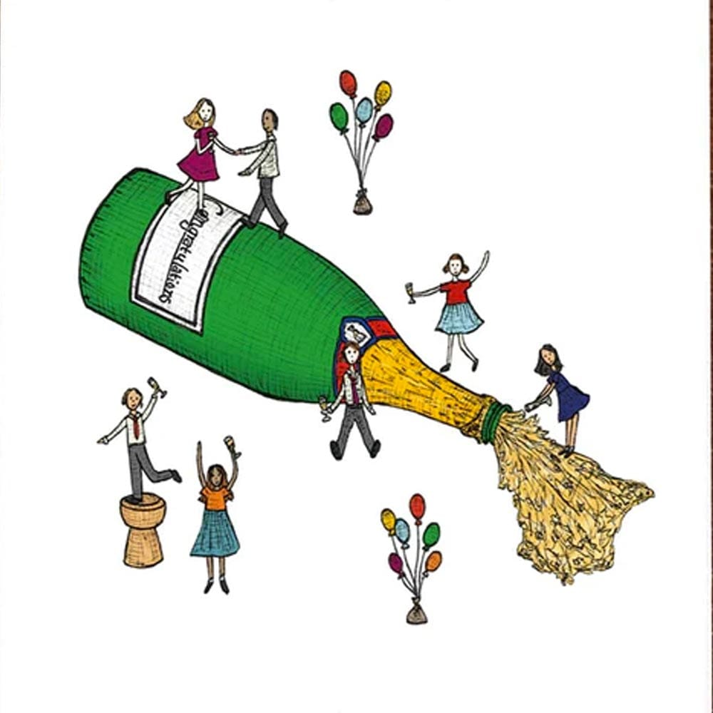 The Nonsense Maker Card - Congratulations Champagne Party
