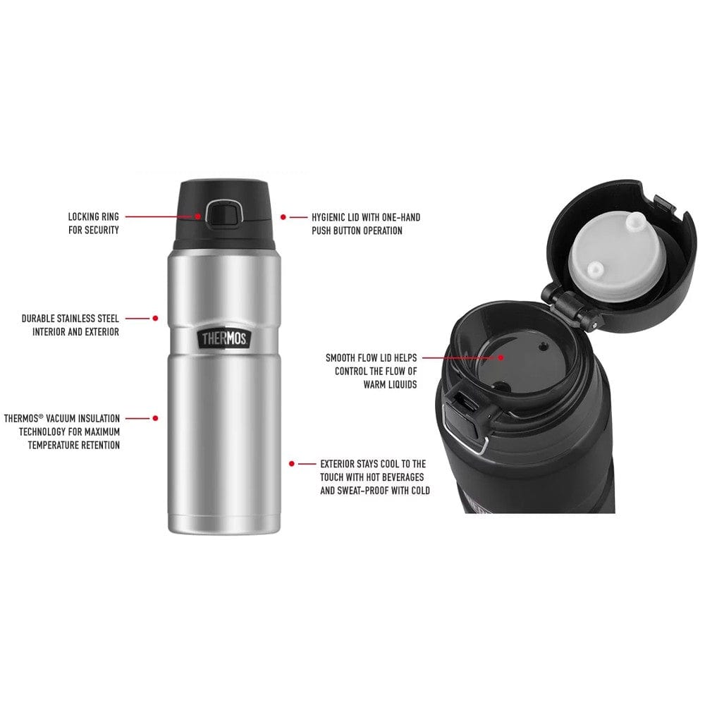 Thermos King Vacuum Insulated Bottle with Flip Lid 710ml - Midnight Blue